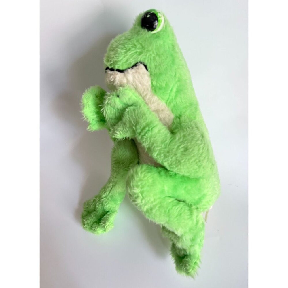 Vintage tween stuff Rushton Plush Green Frog Toy (scuffed eyes, disheveled fur) - Picture 13 of 14